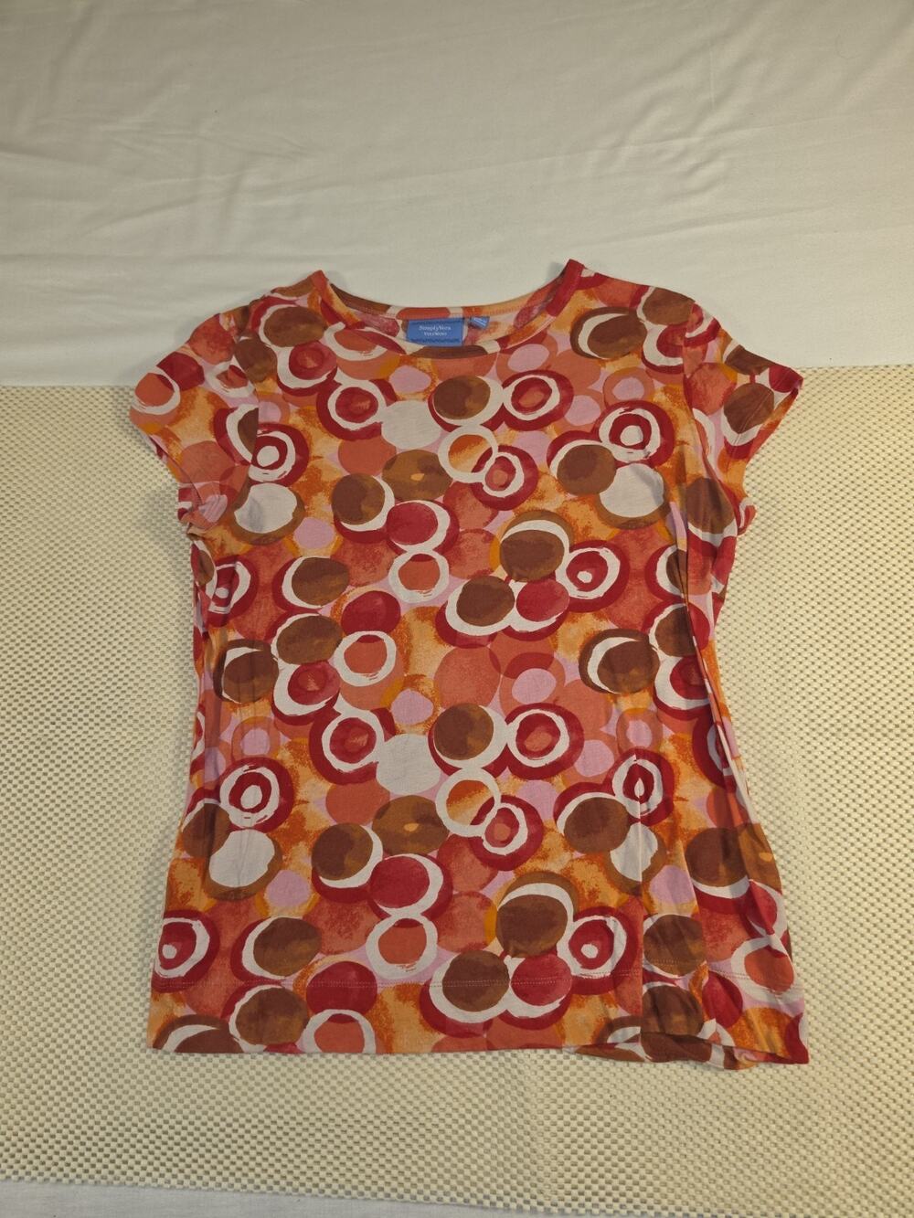Simply Vera Vera Wang Geometric Bold Color Short sleeves Size Large